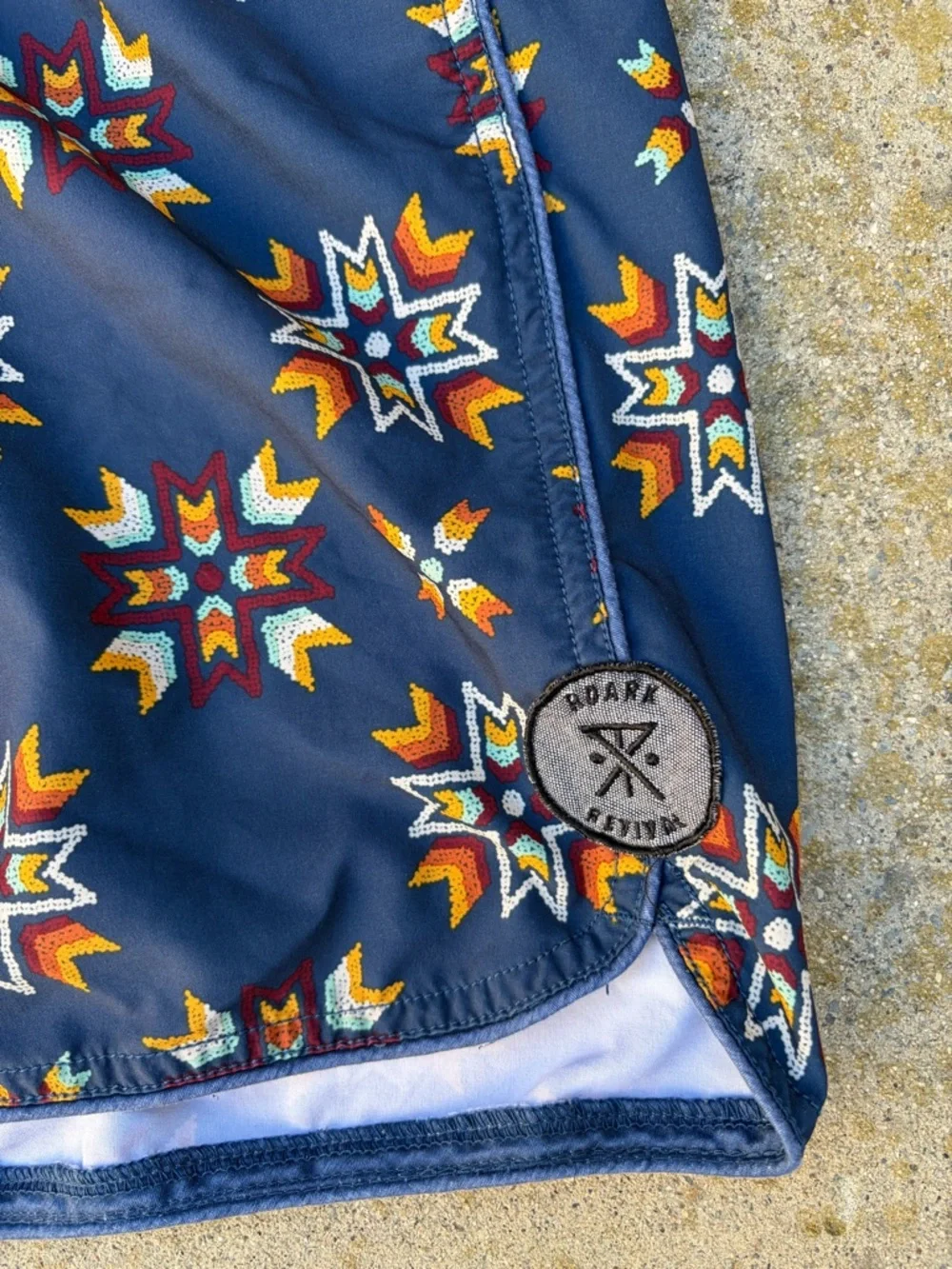 Men's Roark Board Shorts Multicolor Geometric 34 Aztec Southwest Beach Surf Swim